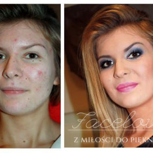 Makijaż studniówkowy przed i po