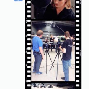 Sesja filmowa w parku lotniczym